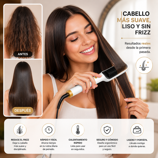 Cepillo Alisador Iónico: Peina, alisa y luce increíble.