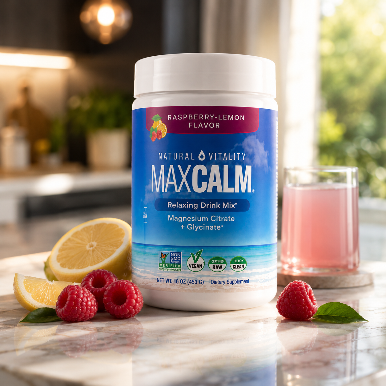 Maxcalm Relaxing Drink Mix: Tu momento de bienestar diario.