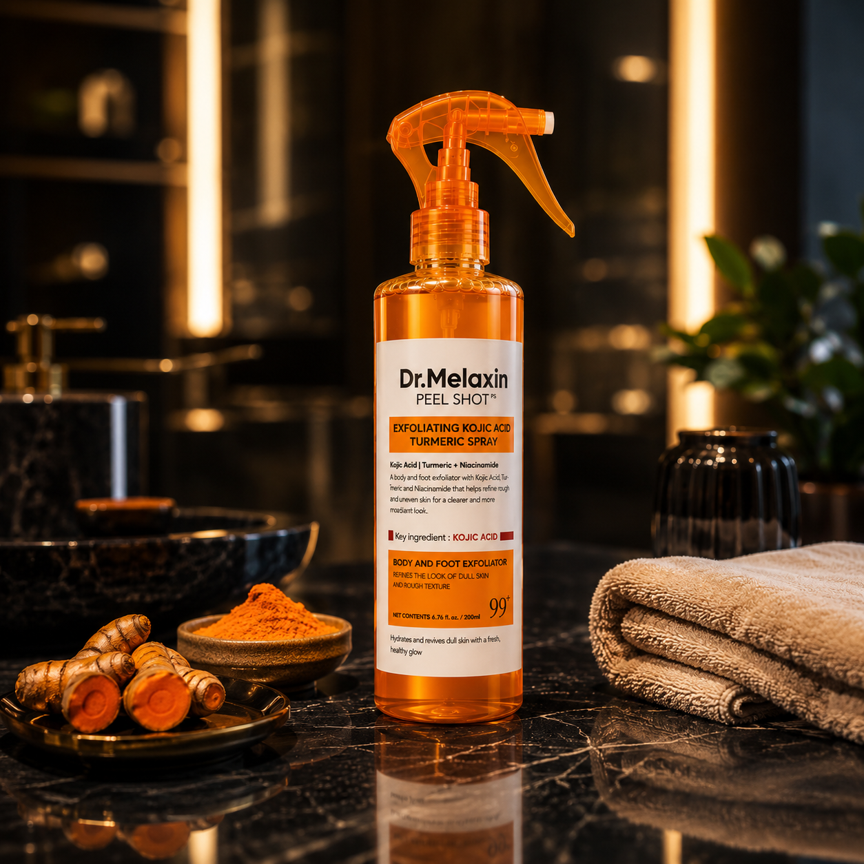 Dr. Melaxin Spray: Exfoliación suave para una piel radiante.