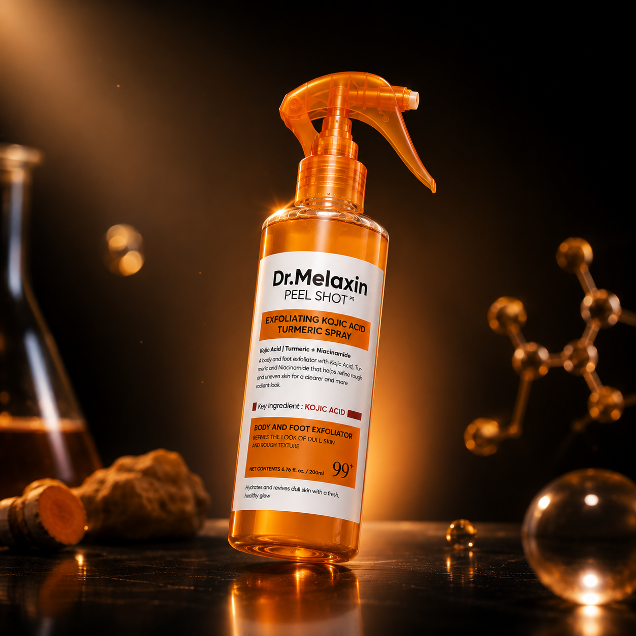 Dr. Melaxin Spray: Exfoliación suave para una piel radiante.